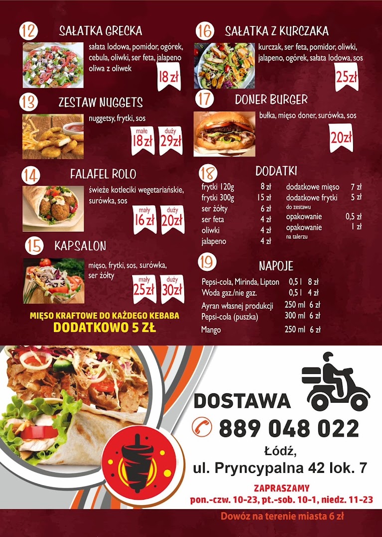 Menu items